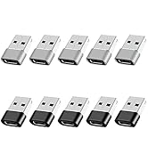 BaseNew USB to USB C Adapter 10 Pack,USB to Type C Adapter,USBC Female to A Male,Type C USB-C Cab...