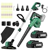 KIMO 4-in-1 Cordless Leaf Blower/Vacuum &amp; String Trimmer/Weed Edger Combo Kit w/2x2.0 Battery &amp; 1...
