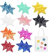 20Pcs Sequin Star Iron on Patches Shiny Stars Patches Embroidery Sequin Patches for Clothes Hats ...