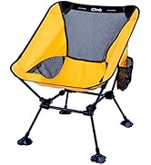 iClimb Ultralight Compact Camping Folding Beach Chair with Anti-Sinking Large Feet and Back Suppo...