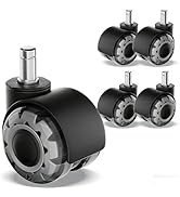 TESUMI Office Chair Caster Wheels 2" Inch Dual Wheel Roller Blade Rubber Caster Replacement, Univ...