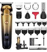 Hatteker Men's Beard Trimmer Kit Electric Razor Shaver Professional Hair Clipper with Zero Gapped...
