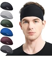 MARKEEP Running Headbands for Men(4 or 6 Pack, Mens Stretchy Headband for Football,Cycling,Basket...
