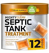 Septic Tank Treatment - 12 Pods, 1 Year Supply - Dissolvable Septic Tank Treatment Pods with Natu...