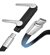 LOOHOI 240W USB-C Cable with Detachable Stand, 2-in-1 Fast Charging Braided Cord (5 FT, Black), D...