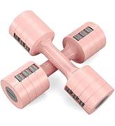 EAST MOUNT Adjustable Dumbbells 5 lb Dumbbells Set of 2 / Pair 10 lb Total Free Weights 6 in 1 Wo...