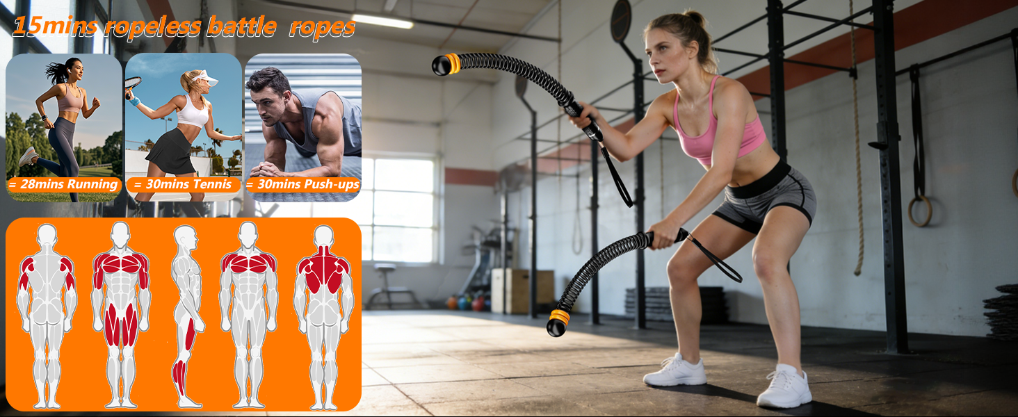 15 Mins Ropelesss Battle Ropes