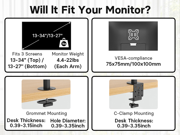 Triple Monitor Desk Mount