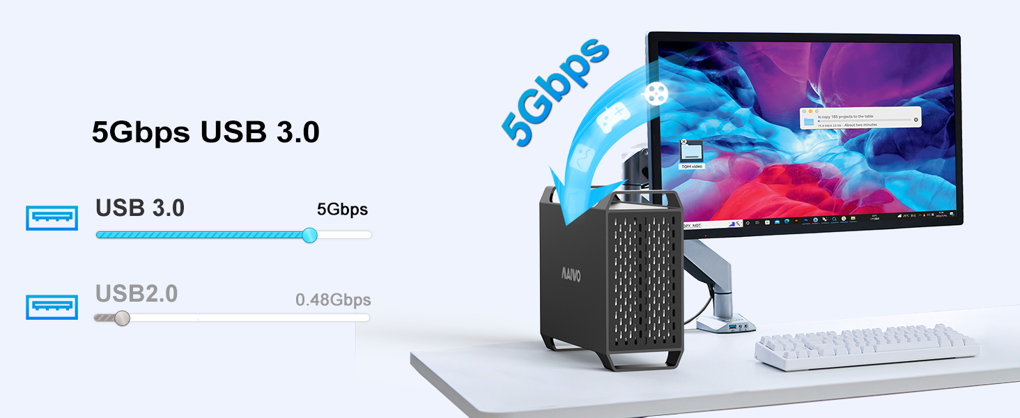 maiwo 2 bay raid enclsoure usb 3.0 sata 2 bay enclsoure for 3.5 hdd