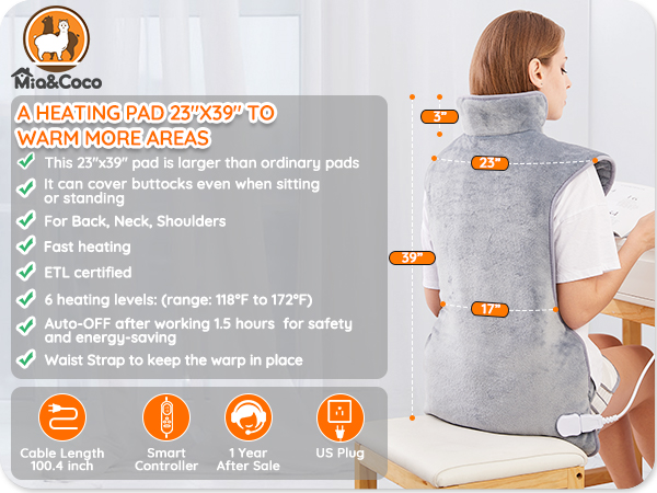 Electric Heating Pad for Back Neck