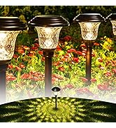 GIGALUMI 8 Pack Solar Pathway Lights, Solar Garden Lights Outdoor Warm White, Waterproof Led Path...