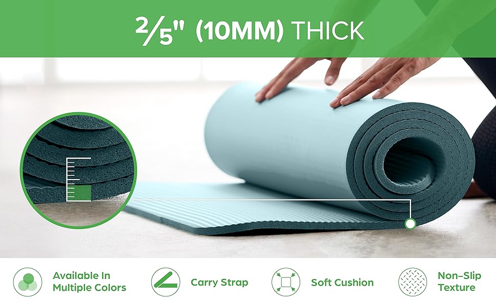 dry grip cap barbell Gaiam non slip yoga mat, padded yoga mat, gaiam yoga mat 10mm