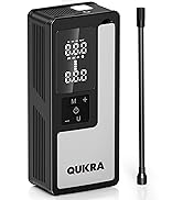 QUIKRA P009 Tire Inflator Protable Air Compressor, 3× Faster Auto Cordless Air Pump, Tire P...