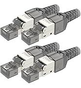 LEENUE RJ45 Cat6A Connector Tool-Free Toolless RJ45 Termination Plug Reusable Shielded for Ethern...