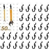 zDwfDc 50PCS Pegboard Hooks Plastic Peg Board J Hooks for Hanging Black Pegboard Hooks J Hook Acc...