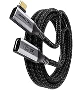KMMXXCPM 6.6FT USBC Extension Cable Right Angle Compatible with Thunderbolt 4/3,USB4 40Gbps Data ...