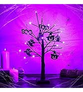 Woohaha 2FT 24 LED Light Up Tree Tabletop Lighted Halloween Tree Battery Operated Halloween Table...