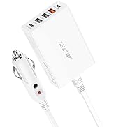 SUNDA 5 Multi Ports USB C Car Charger, 120W Fast Car Charger Adapter, Dual Type C PD 65W Compatib...