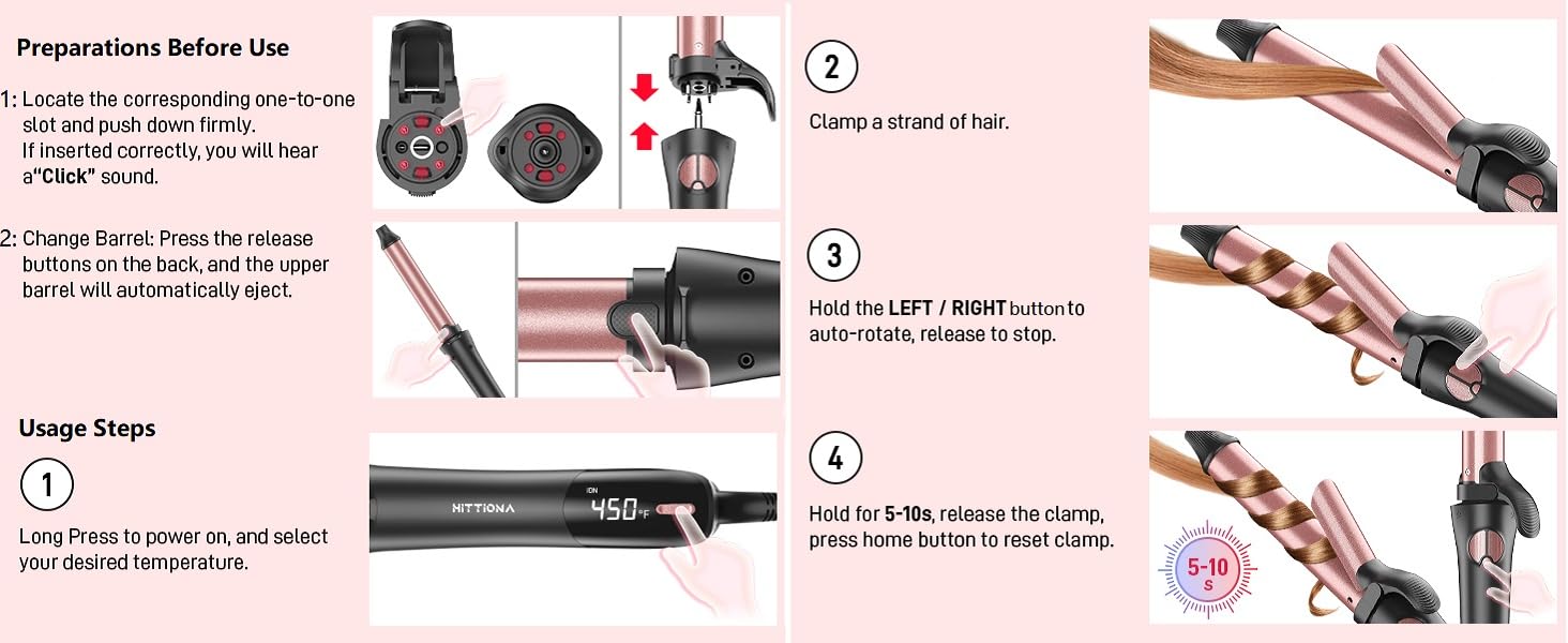 rotating curling iron 1 inch