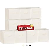 Cube Storage Baskets for Organizing, 13 Inch Storage Cube Bins for Closet Organization, Dorm Room...