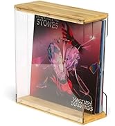 TAKMORK Vinyl Record Display Storage Holder: Acrylic Solid Wood Records Organizer Rack Tabletop A...