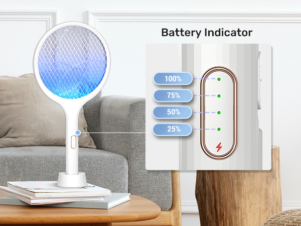 Electric Fly Swatter 4000V Bug Zapper Racket Dual Modes Mosquito Killer