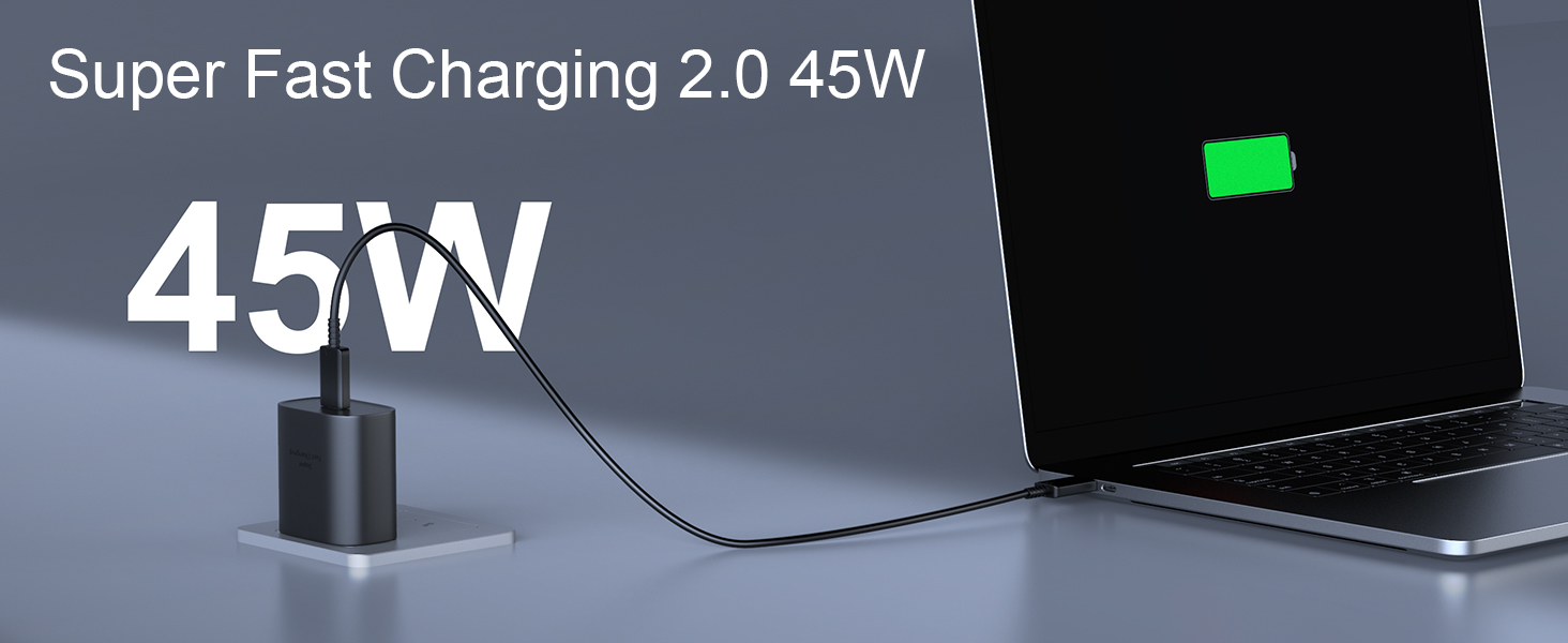 45 watt samsung super fast charger type c to c type fast charging cable usbc charger wall charger