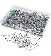 Dressmaker's Sewing Pins - 500 Count, Straight Pins with Colored Glass Heads (1-1/2 Inch), Ideal ...