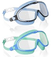 Aegend Swim Goggles for Kids Youth 3-14 - 2 Pack Wide Frame Anti-Fog Anti-UV Clear Vision Goggles...