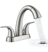 Ultimate Unicorn Brushed Nickel Bathroom Sink Faucet - 4 Inch Centerset Pull Down Vanity Faucets ...