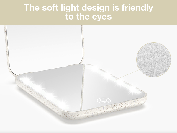 8 LEDs small travel mirror