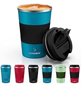 MOMSIV 12oz Travel Mug, Insulated Coffee Cup with Leakproof Lid, Vacuum Stainless Steel Double Wa...