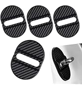 YAWUROU 4 PCS Car Door Lock Latches Covers, Carbon Fiber Shock Absorption Door Lock Protective Co...