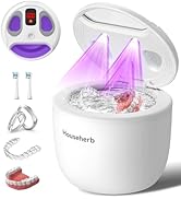 Househerb Ultrasonic Retainer Cleaner, Dental Cleaning Pod for Denture, Mouth Guard, Aligner, Nig...