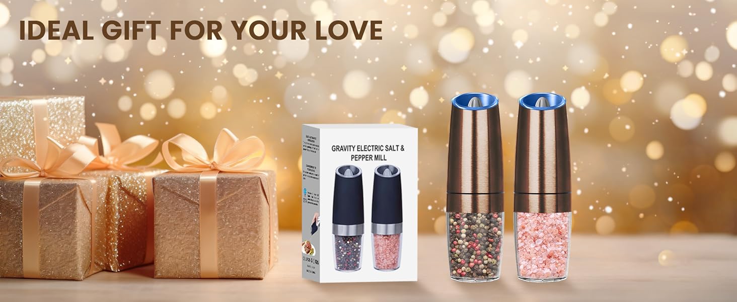 KIARYUOLL Gravity Electric Salt And Pepper Grinder Set