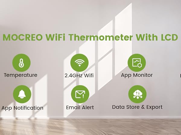 MOCREO WiFi Thermometer NS1 With LCD DIsplay