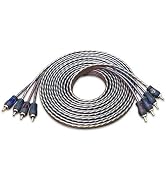 Recoil 100% Oxygen Free Copper 17ft 4 Channel RCA Audio Cable Twisted Pair with Noise Reduction