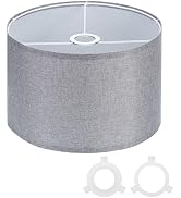 PATIKIL Drum Lamp Shades for Table Lamps 12"x12"x8" Linen Lampshade Easy Assembly Lamp Shade with...