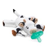 Philips Avent Soothie Snuggle Pacifier Holder with Detachable Pacifier, 0m+, Cow, SCF347/05