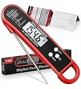 Digital Meat Thermometer for Cooking and Grilling - Instant Read Food Thermometer with IP67 Water...