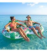 SpaceTime 2 Person Pool Floats for Adults,Heavy Duty Double Pool Float Lounge with Mesh Bottom,2 ...