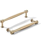 khtumeware 10 Pack 5inch(128mm) Hole Center Champagne Bronze Cabinet pulls Honey Bronze Solid Hea...