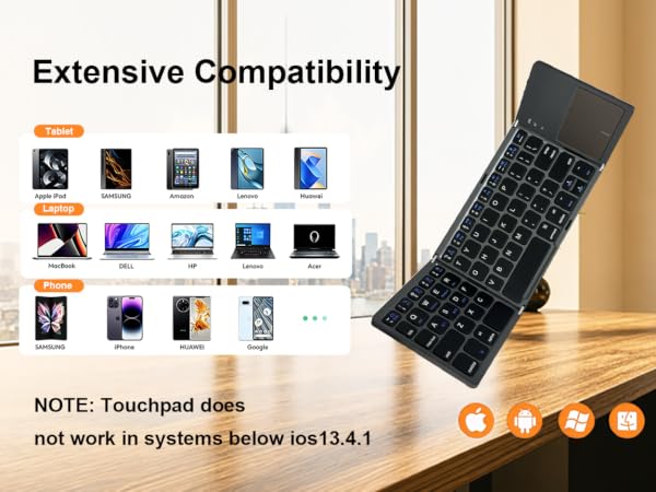 Foldable Keyboard with Touchpad