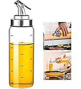 Olive Oil Dispenser Bottle, Liquid Condiment Container, 10 Oz Vinegar Dispensing Cruets With Drip...