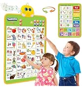 Electronic Alphabet Wall Chart, Talking ABC, 123s, Music Poster, Kids Montessori Toys for Toddler...