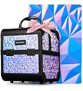 BYOOTIQUE Professional Makeup Case with Mirror 2-Tier Trays Mermaid Cosmetic Storage Box Lockable...