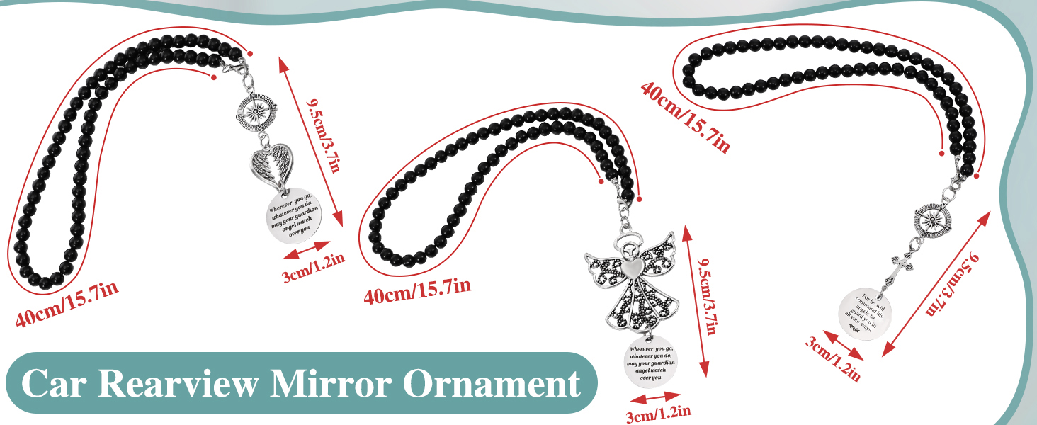 Angel Wings Cross Car Charm