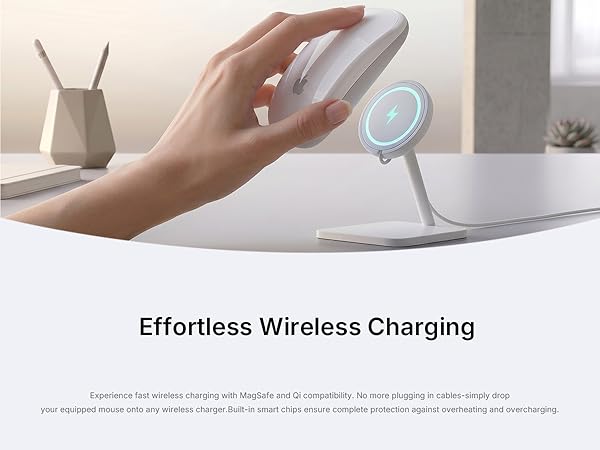 Magnetic wireless charging dock for Magic Mouse 2