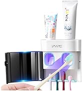 Boperzi Dustproof Cover Toothbrush Holder Wall Mounted Automatic Dispenser for Shower Bathroom Se...