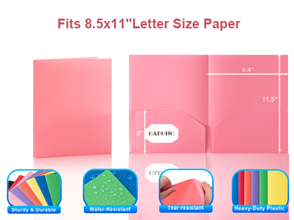 Document Folders with Business Card Slot, 2 Pocket Folders Back to School Supplies for Kids, Office